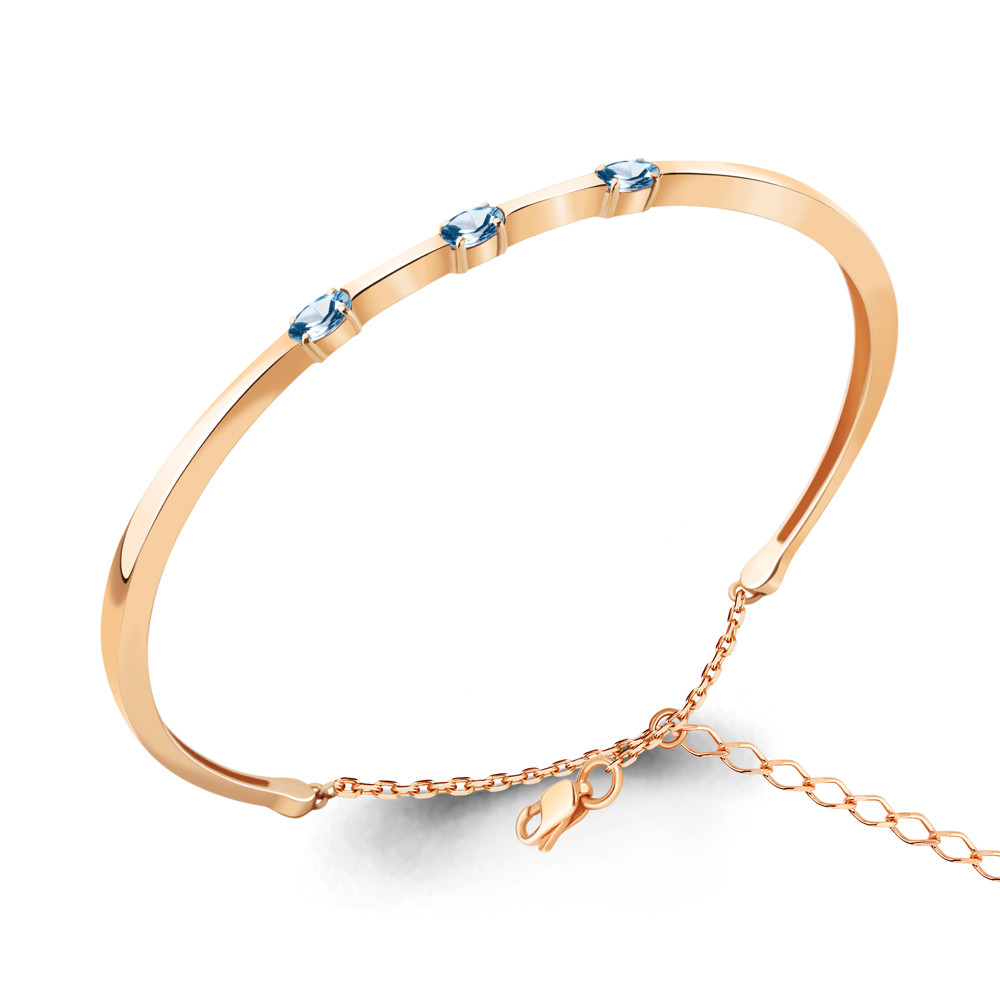 Жёсткий браслет Aquamarine 7464805.6 позолота