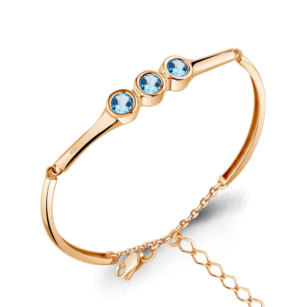 Жёсткий браслет Aquamarine 7463305.6 позолота