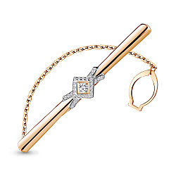 Зажим для галстука Aquamarine 70441А.6 позолота