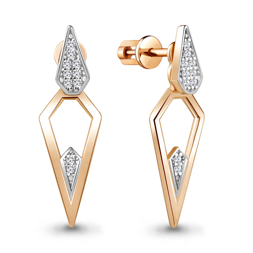 Серьги пуссеты Aquamarine 48414А.6 позолота