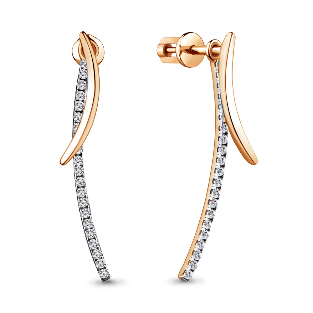 Серьги пуссеты Aquamarine 48350А.6 позолота
