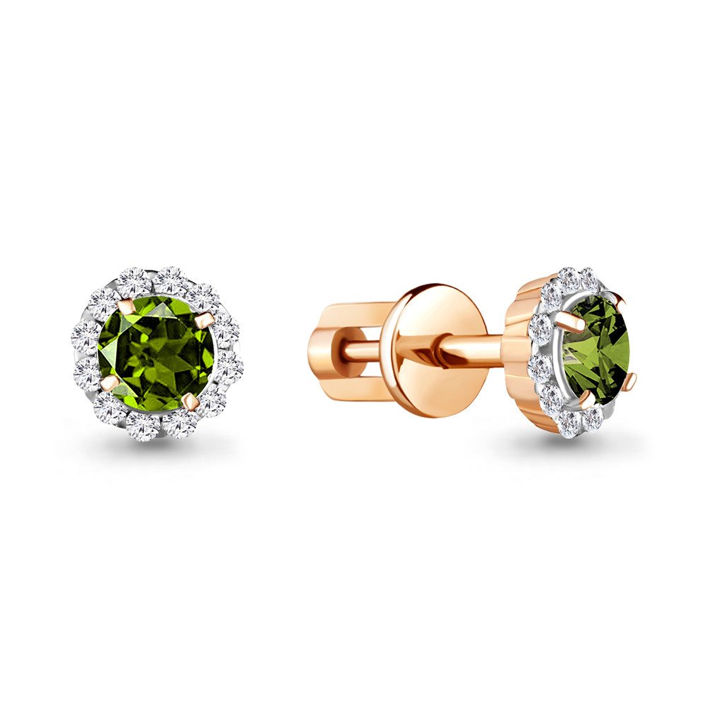 Серьги пуссеты Aquamarine 4408607А.6 позолота