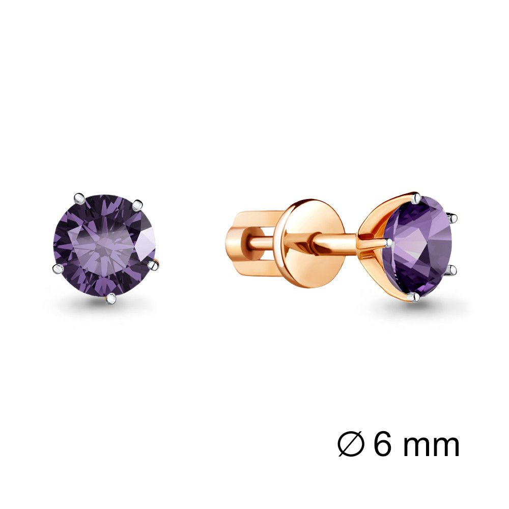 Серьги пуссеты Aquamarine 4403804.6 позолота