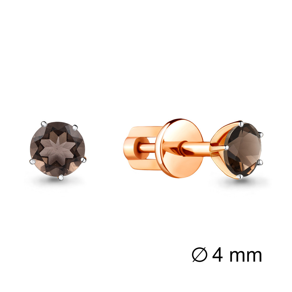Серьги пуссеты Aquamarine 4403601.6 позолота