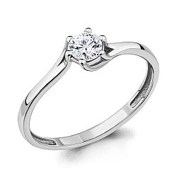 Серебряное помолвочное кольцо Aquamarine 66127.5 покрыто  родием