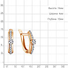 Серьги классика из серебра  Фианит Aquamarine 48326А.6 позолота, фото 2