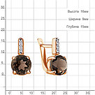 Серьги классические Aquamarine 4749501А.6 позолота, фото 2