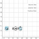 Серебряные серьги-пусеты  Топаз Скай Блю Aquamarine 4403702.5 покрыто  родием, фото 2