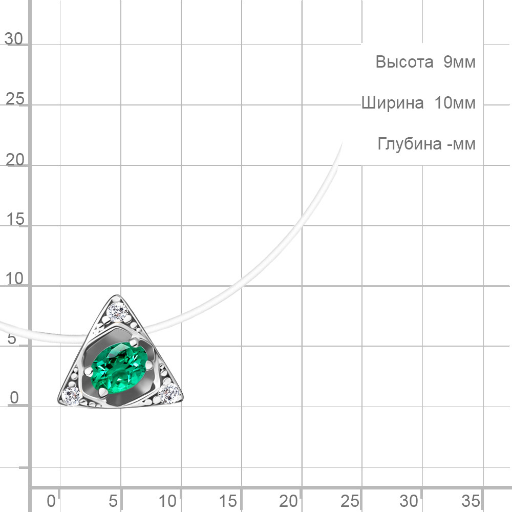 Серебряное колье на леске Фианит Наноизумруд Леска Aquamarine 73668АГ.5 покрыто родием коллекц. Клеопатра - фото 2 - id-p103072377