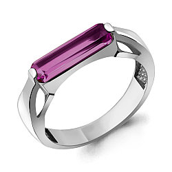 Серебряное кольцо, Наноаметист Aquamarine 6975784.5 покрыто  родием