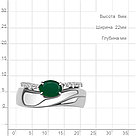 Кольцо из серебра  Агат зеленый  Фианит Aquamarine 6967809А.5 покрыто  родием, фото 2