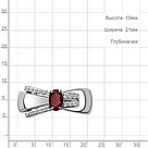 Кольцо серебряное классическое  Гранат  Фианит Aquamarine 6967703А.5 покрыто  родием, фото 2