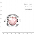 Серебряное кольцо  Наноморганит  Фианит Aquamarine 6961290А.5 покрыто  родием, фото 3
