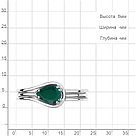 Кольцо из серебра  Агат зеленый Aquamarine 6960709.5 покрыто  родием, фото 2