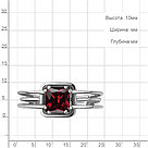 Кольцо серебряное классическое  Гранат Aquamarine 6960403.5 покрыто  родием, фото 2