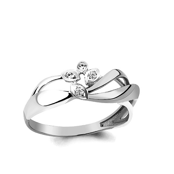 Серебряное кольцо  Фианит Aquamarine 64855А.5 покрыто  родием коллекц. Nimfa