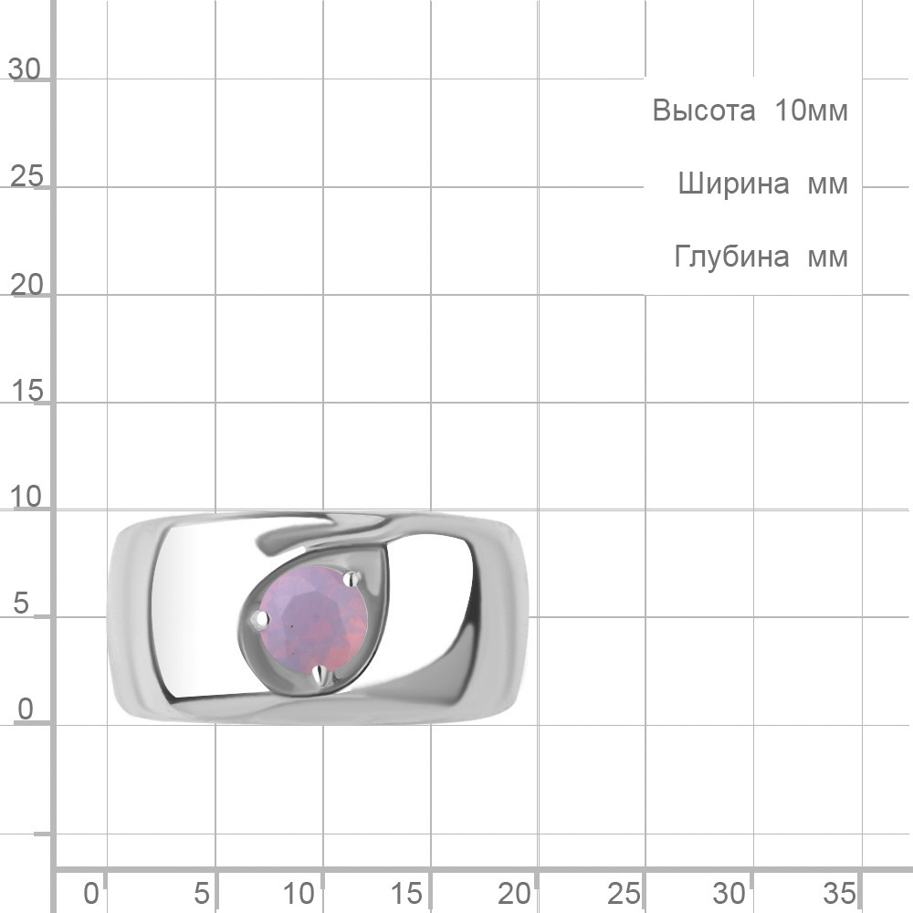 Кольцо серебряное классическое Наноопал розовый Aquamarine 69521606.5 покрыто родием - фото 2 - id-p103072483