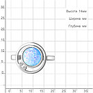 Кольцо серебряное классическое  Опал блед-голуб  Фианит Aquamarine 6949697А.5 покрыто  родием, фото 2