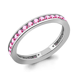 Серебряное кольцо  Фианит Aquamarine 63353В.5 покрыто  родием
