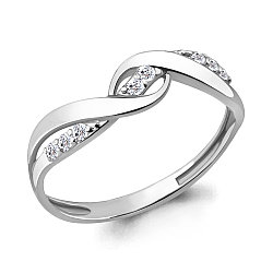 Серебряное кольцо  Фианит Aquamarine 62374А.5 покрыто  родием