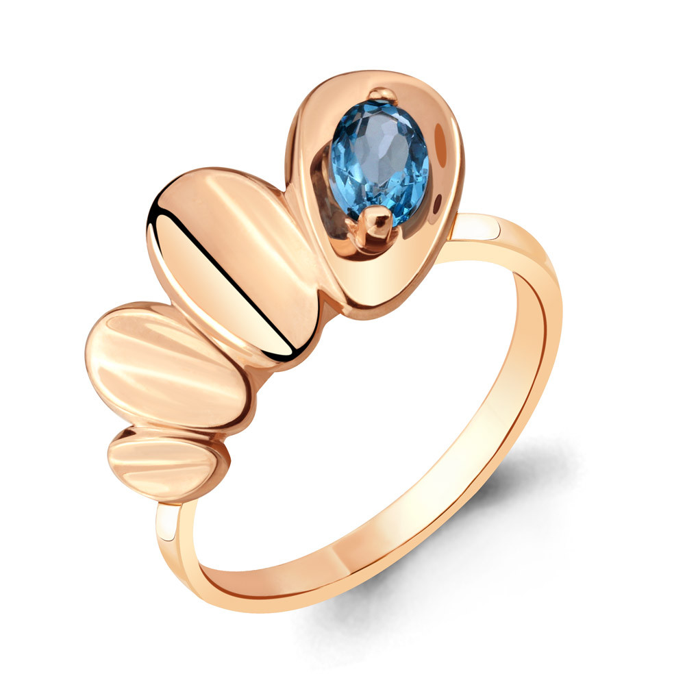 Кольцо Aquamarine 6918805.6 серебро с позолотой коллекц. Лагуна