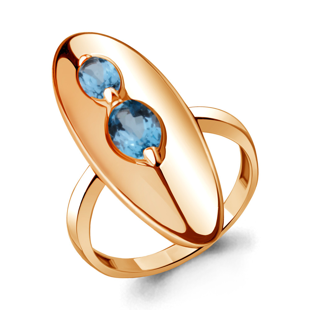 Кольцо Aquamarine 6918505.6 серебро с позолотой коллекц. Лагуна