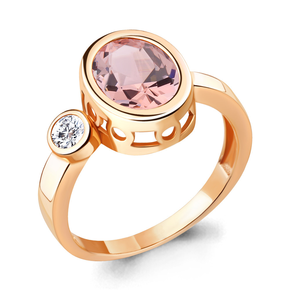 Кольцо Aquamarine 6916990А.6 серебро с позолотой