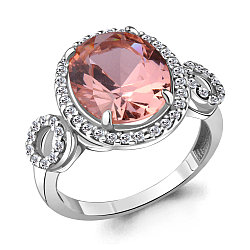 Серебряное кольцо Aquamarine 6916890А.5 покрыто  родием