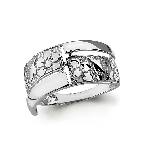 Серебряное кольцо Aquamarine 54441.5 покрыто родием