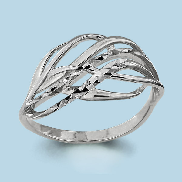 Серебряное кольцо Aquamarine 54144.5 серебро с родием