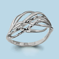 Серебряное кольцо Aquamarine 54144.5 покрыто родием