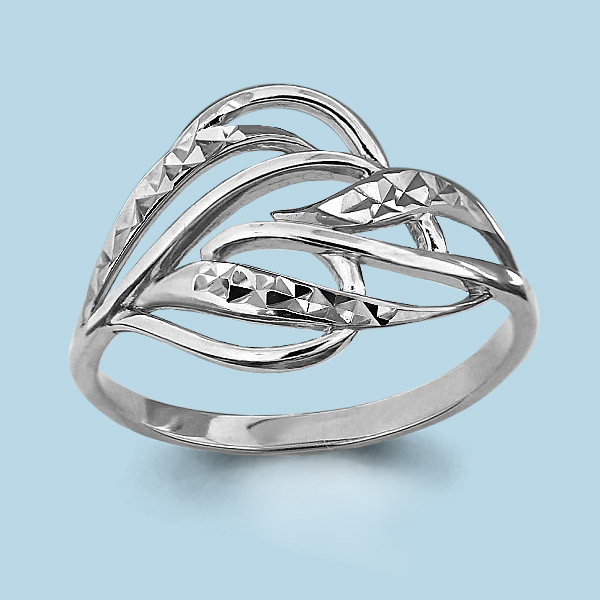 Серебряное кольцо Aquamarine 54134.5 покрыто родием