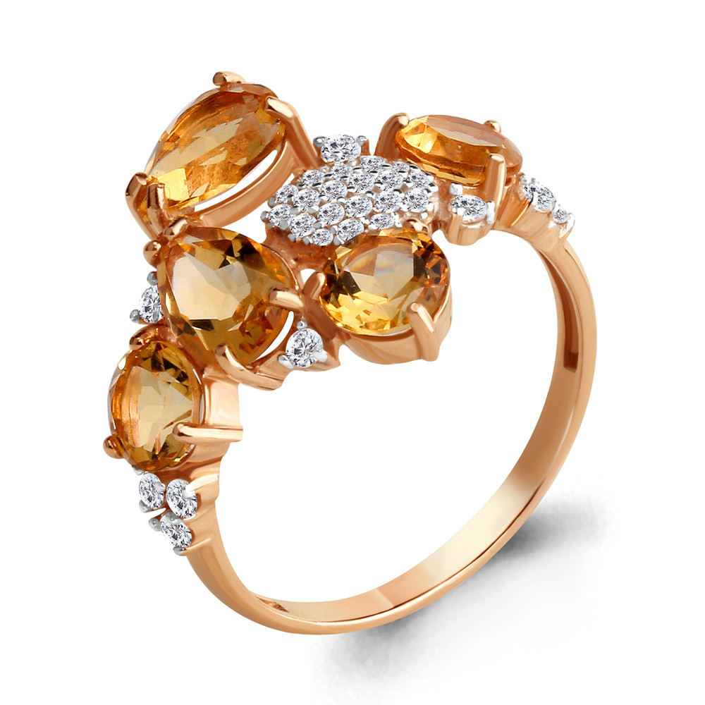 Кольцо Aquamarine 6905306А.6 серебро с позолотой