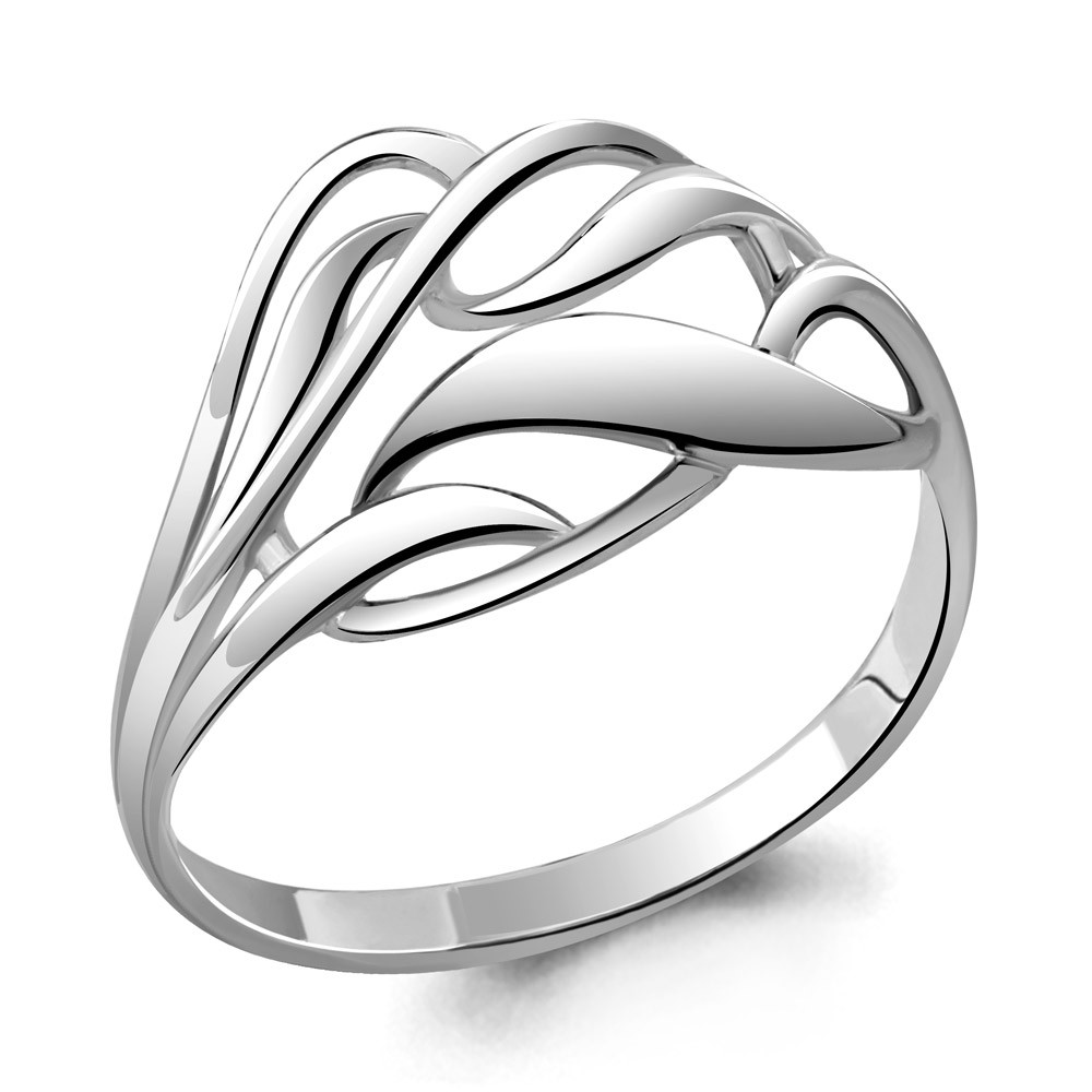 Серебряное кольцо Aquamarine 52798.5 покрыто родием