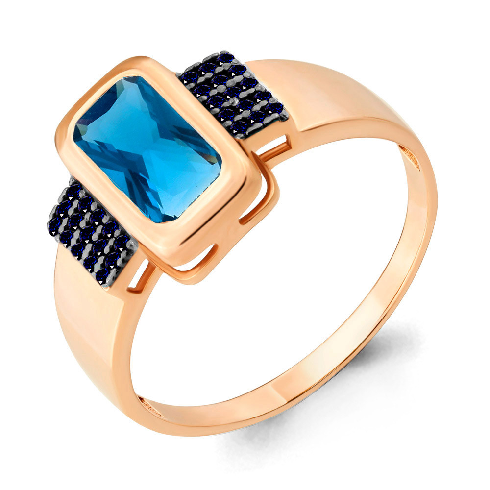 Кольцо Aquamarine 6903593Б.6 серебро с позолотой