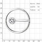Серебряное кольцо  Фианит Aquamarine 68966А.5 серебро с родием, фото 3