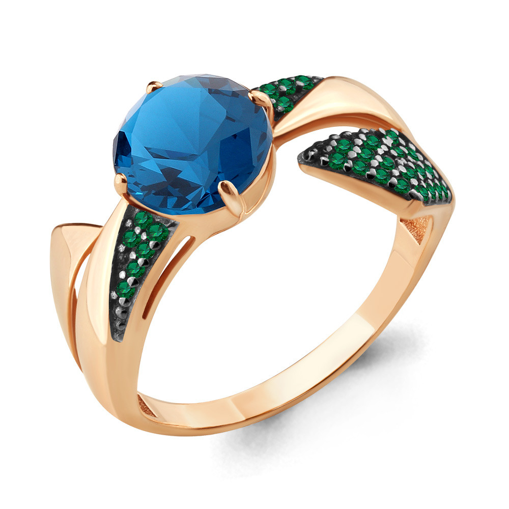 Кольцо Aquamarine 6902193Г.6 серебро с позолотой