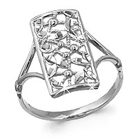 Серебряное кольцо Aquamarine 51171.5 покрыто родием