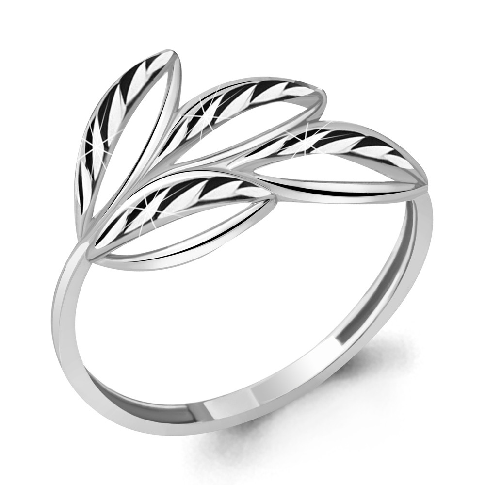 Серебряное кольцо Aquamarine 50872.5 покрыто родием