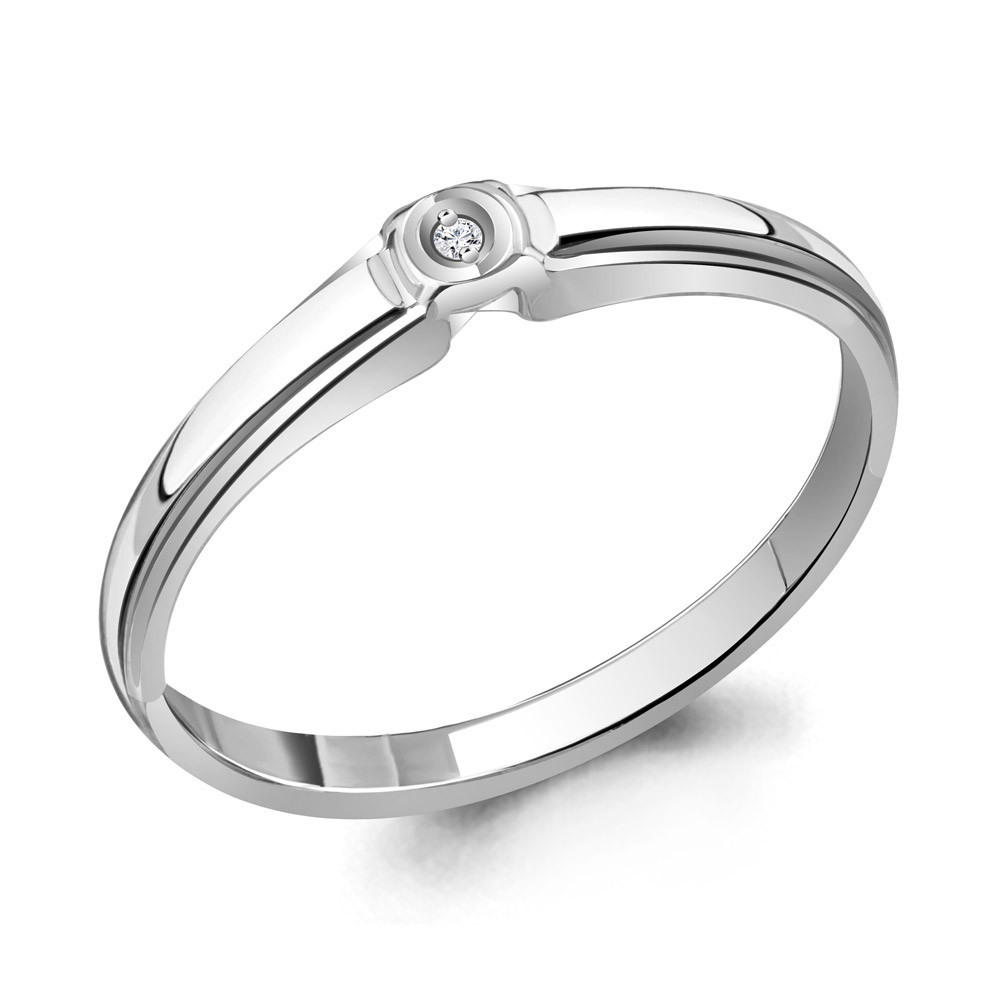 Кольцо Aquamarine 060118.5 серебро с родием