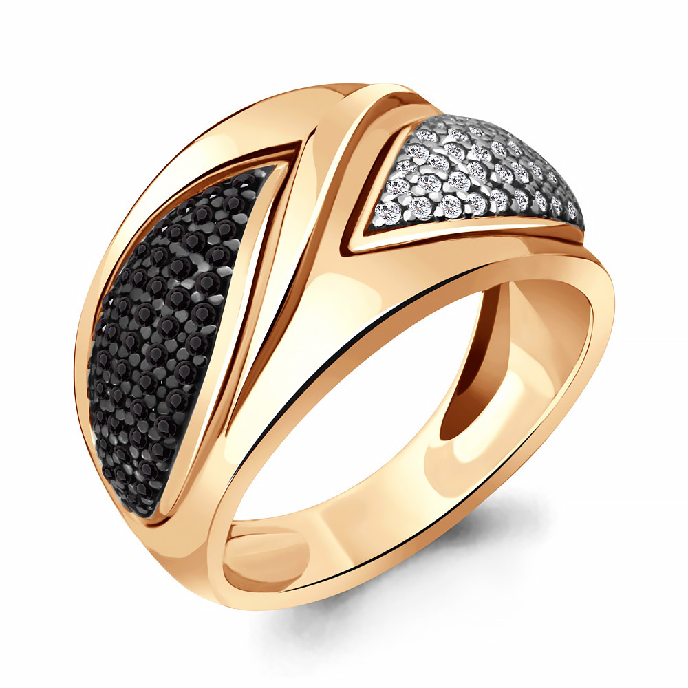 Кольцо Aquamarine 68959АЧ.6 серебро с позолотой