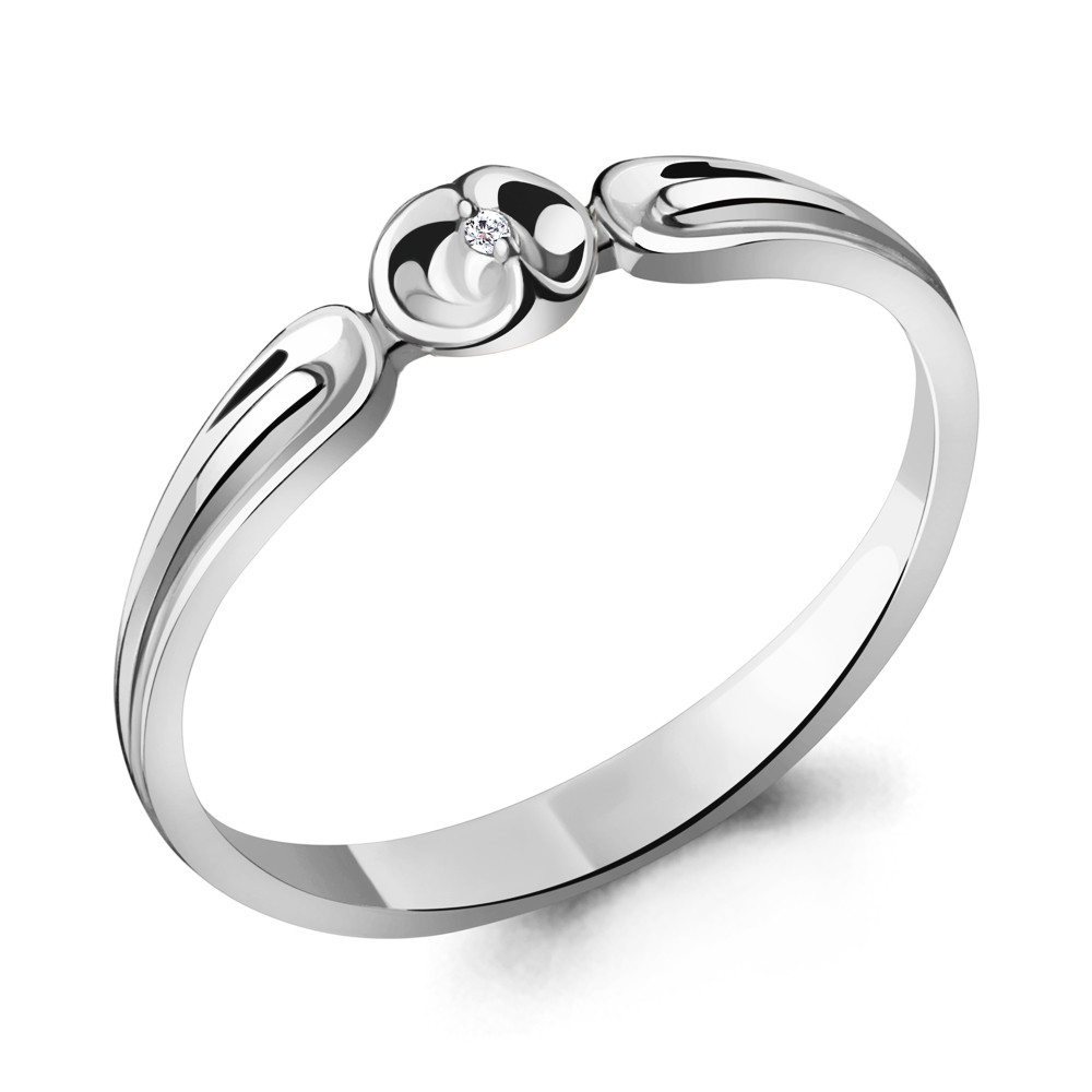 Серебряное кольцо  Бриллиант Aquamarine 060112.5 покрыто  родием