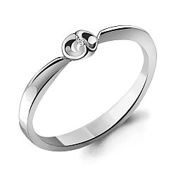 Серебряное кольцо  Бриллиант Aquamarine 060111.5 покрыто  родием