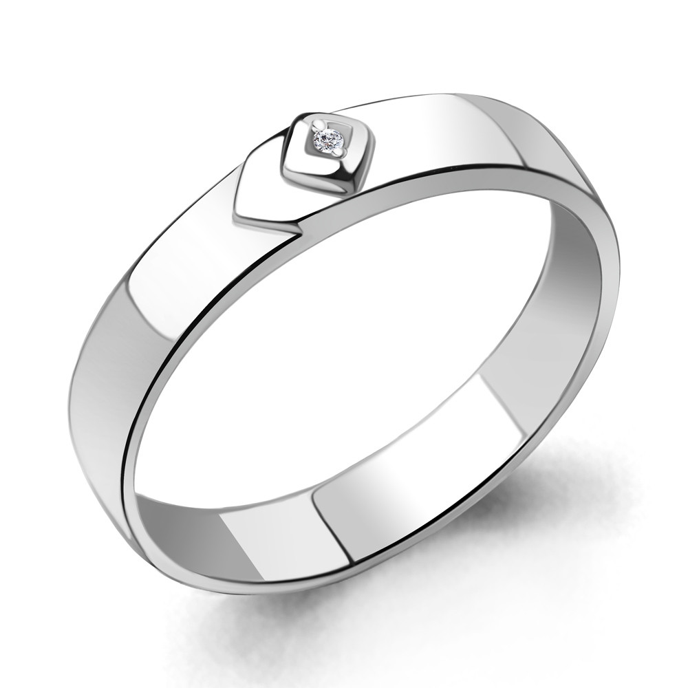 Серебряное кольцо  Бриллиант Aquamarine 060107.5 покрыто  родием