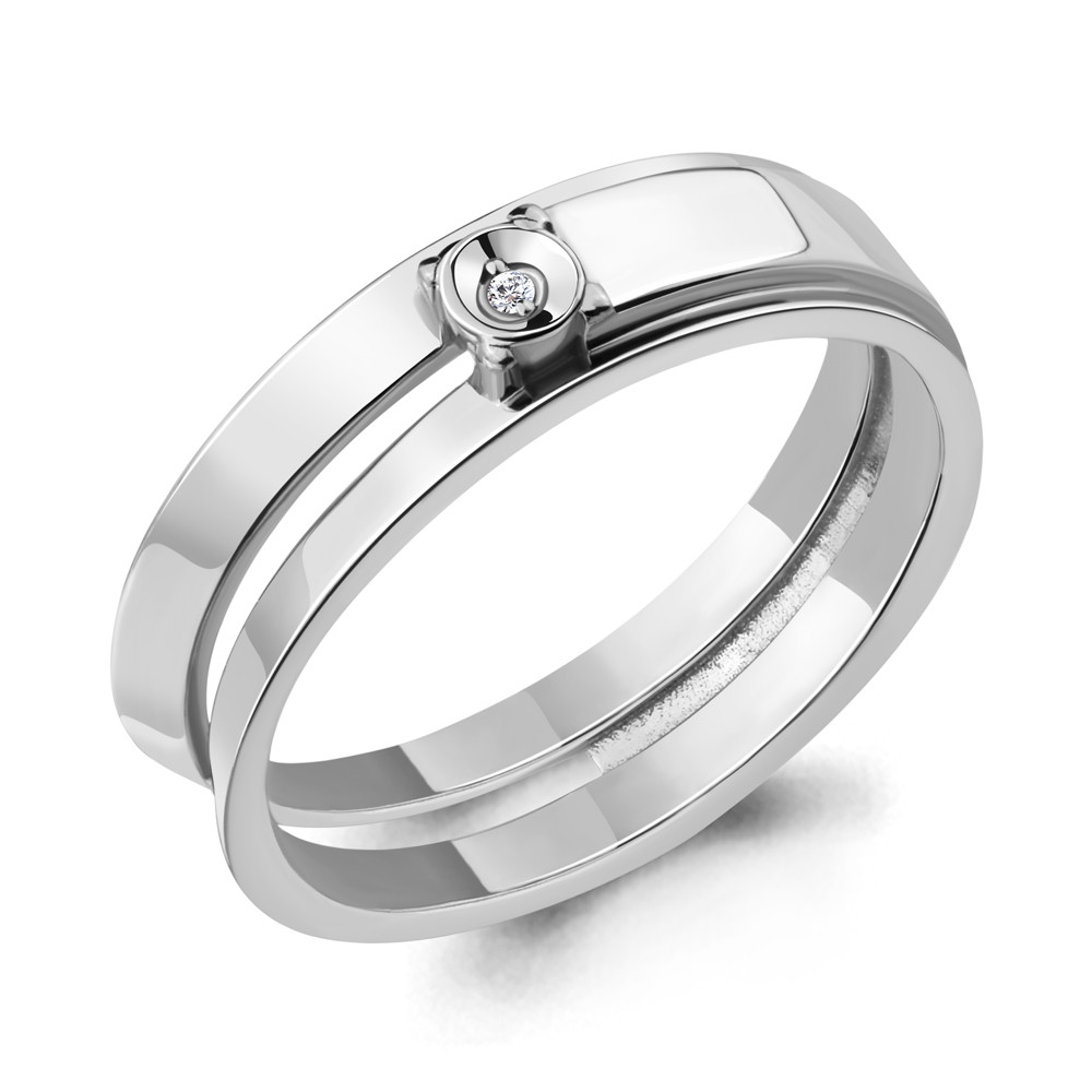 Кольцо Aquamarine 060068.5 серебро с родием