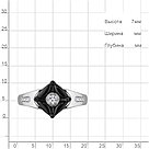 Серебряное кольцо  Керамическое покрытие  Фианит Aquamarine 68468А.5 покрыто  родием, фото 2