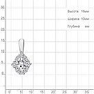 Серебряная подвеска  Фианит Aquamarine 24497А.5 покрыто  родием, фото 2