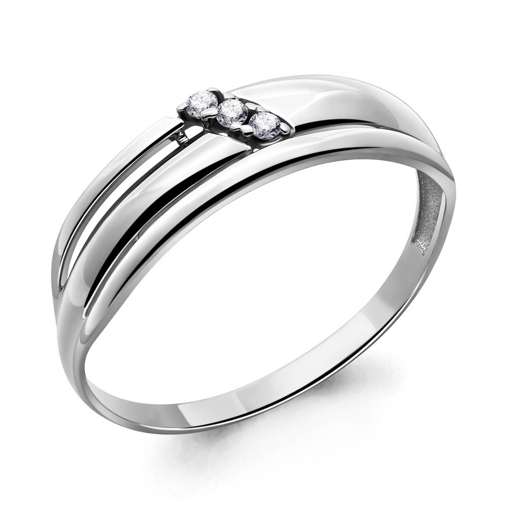 Серебряное кольцо  Фианит Aquamarine 68276А.5 покрыто  родием