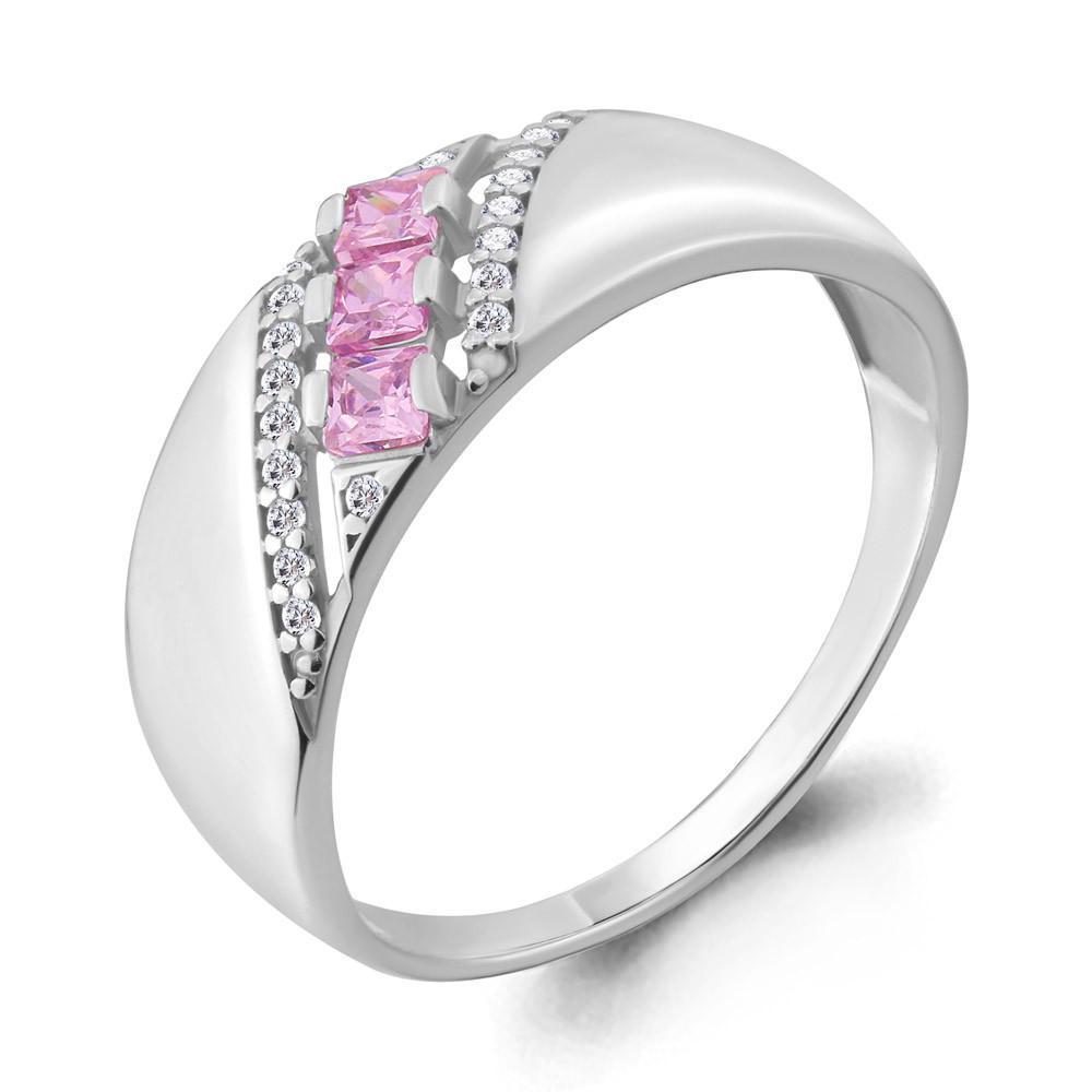 Серебряное кольцо Фианит Aquamarine 68187ВА.5 покрыто родием