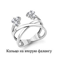 Серебряное кольцо Aquamarine 67551А.5 покрыто родием